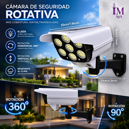 FOCO SOLAR LED TIPO CAMARA®️ - 100% Seguridad, 100% Ahorro.