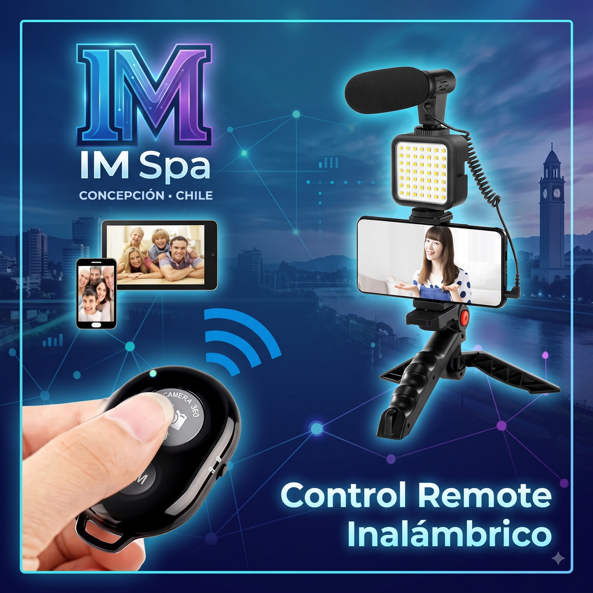 TRIPODE DE CELULAR CON LUZ Y MICROFONO®️- Todo lo que Necesitas para Crear tus Contenidos.